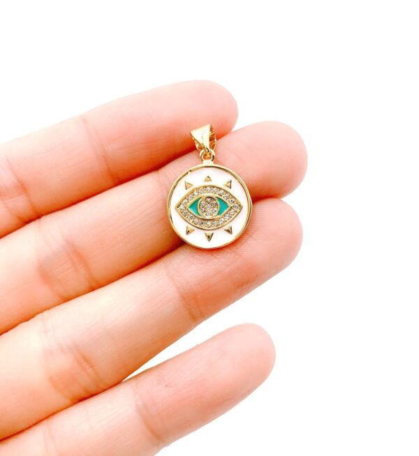 18K Gold Filled Enamel Evil Eye Charm, CP831A