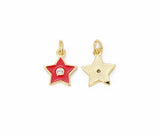 18K Gold Filled Enamel Star Charm, Cubic Zirconia Micro Pave Star Pendant, Star Charm, Star Pendant, Star Necklace, Enamel Charms, 16x11mm, CP832