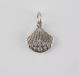 24K Gold Filled Sea Shell Charm Pendant, CZ Micro Pave Seashell Charm, Clam Shell Pendant, Ocean Shell Charms, Cubic Zirconia 14x10mm, CP836