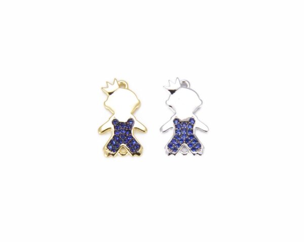 18K Gold Filled Boy and Girl Charm Pendant CZ Micro Pave, Girl Charm, Boy Charm, Baby Shower Gifts, Baby Shower Ideas, 19x11mm, CP840