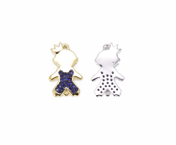 18K Gold Filled Boy and Girl Charm Pendant CZ Micro Pave, Girl Charm, Boy Charm, Baby Shower Gifts, Baby Shower Ideas, 19x11mm, CP840