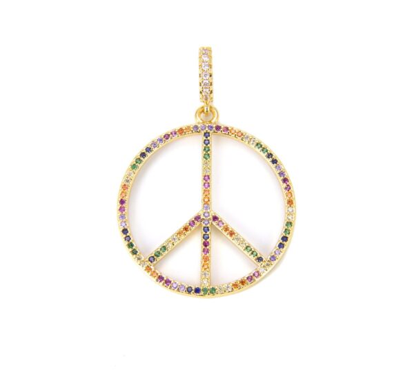 18K Gold Filled Peace Sign Charm, CP857