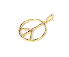 18K Gold Filled Peace Sign Charm, CP857