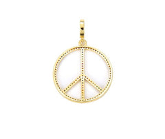 18K Gold Filled Peace Sign Charm, CP857