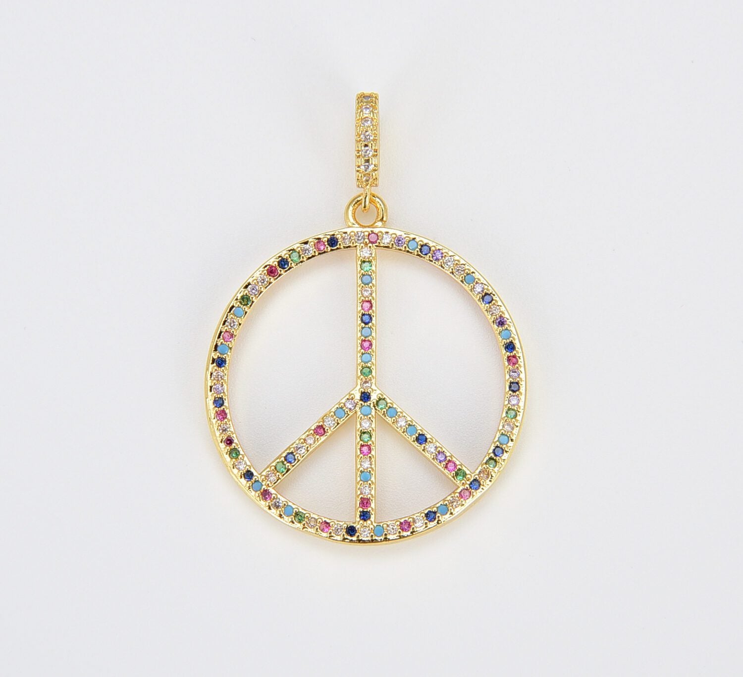 18K Gold Filled Peace Sign Charm, CP857