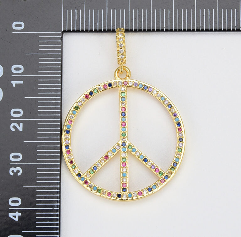 18K Gold Filled Peace Sign Charm, CP857