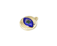 14K Gold Filled Enamel Evil Eye Charm Pendant, Evil Eye Charm, Evil Eye Jewelry, Evil Eye Pendant, Enamel Evil Eye, Charm, 17x15mm, CP878