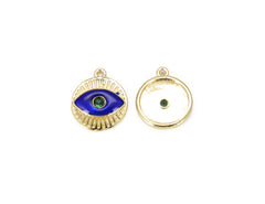 14K Gold Filled Enamel Evil Eye Charm Pendant, Evil Eye Charm, Evil Eye Jewelry, Evil Eye Pendant, Enamel Evil Eye, Charm, 17x15mm, CP878