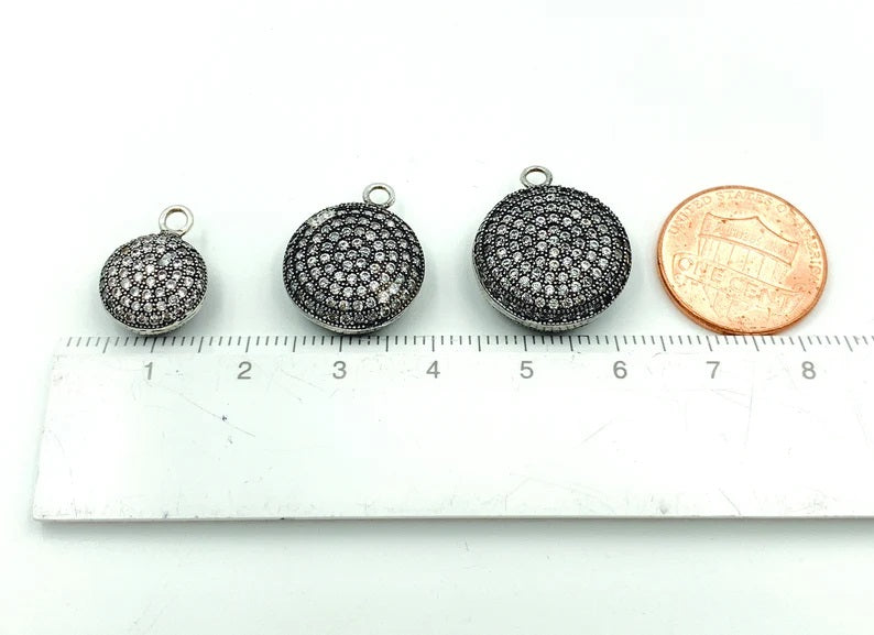 Antique Micro Pave CZ Charm Pendant, Cubic Micro Pave CZ Charm Pendant, Charm Pendant, Antique DIY Jewelry Making, CP889