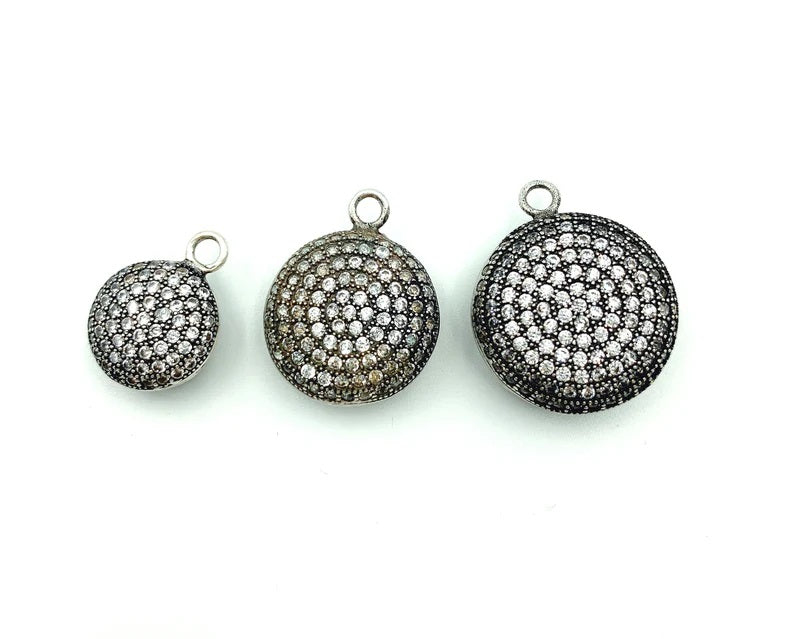 Antique Micro Pave CZ Charm Pendant, Cubic Micro Pave CZ Charm Pendant, Charm Pendant, Antique DIY Jewelry Making, CP889