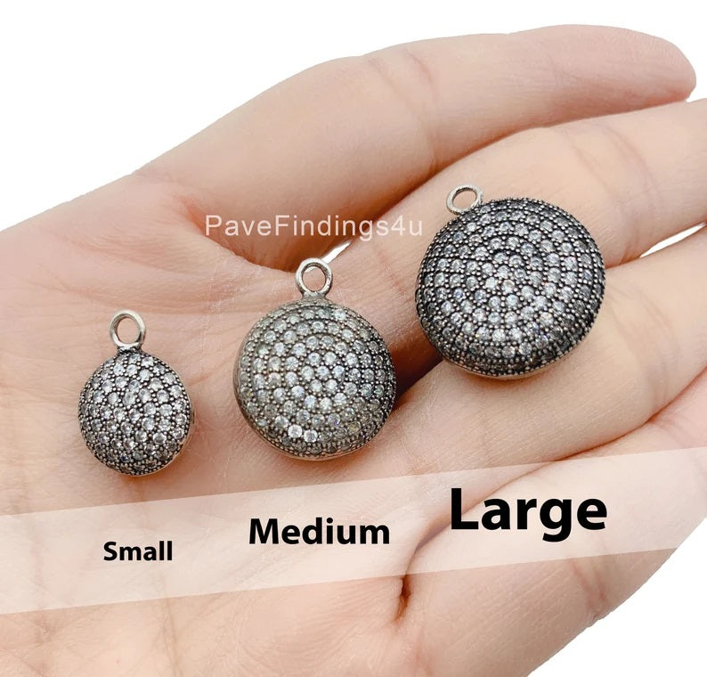 Antique Micro Pave CZ Charm Pendant, Cubic Micro Pave CZ Charm Pendant, Charm Pendant, Antique DIY Jewelry Making, CP889