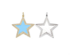 24K Gold Filled Over Brass Enamel Star Charm CZ, Star Necklace, Charm Necklace, Star Jewelry, Cubic Zirconia, CP893