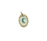 24K Gold Filled Enamel Crescent Moon Charm Pendant, Moon Charm, Moon Pendant, Crescent Moon, Half Moon Pendant, Enamel Charm, 14x8mm, CP908