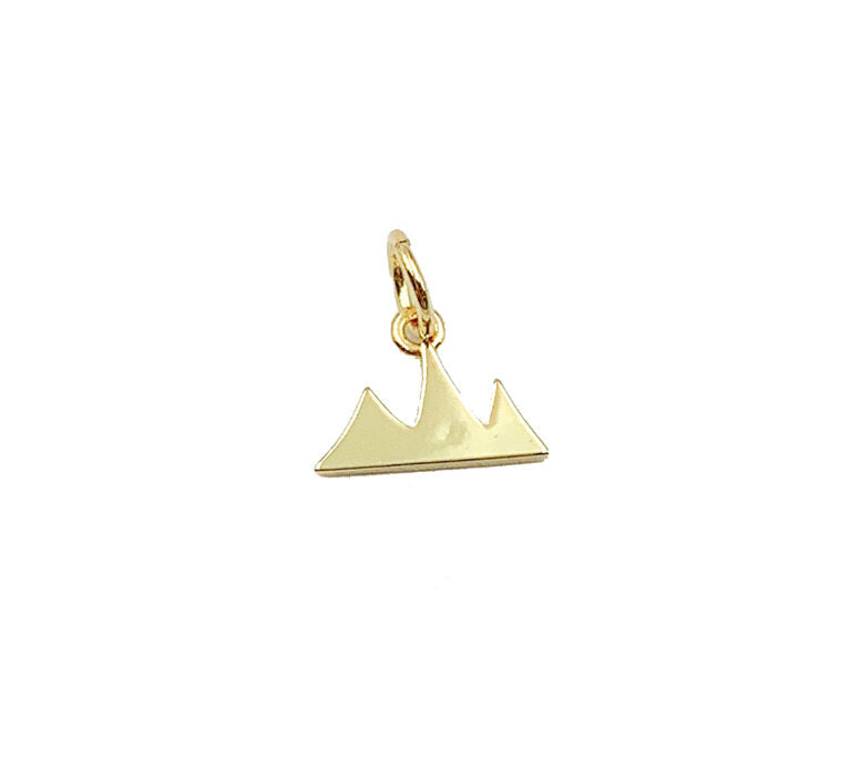 24K Gold Filled Mountain Charm, Mountain Pendant, Charm Bracelet, Charm Necklace, Mountain Necklace, Mountain Bracelet, Charm, 10mm, CP916