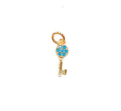 24K Gold Filled Enamel Key Charm Pendant, Key Charms, Necklace Pendant, Gold Charm, Enamel Charm, Charm Bracelet, Charm Necklace, 13x5mm, CP920