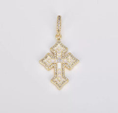 18K Gold Filled Enamel Cross Charm, Small Cross Pendant for Necklace Bracelet Earring Charm Supply Religious Jewelry, 30x15mm, CP926