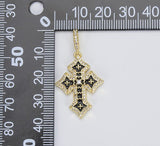 18K Gold Filled Enamel Cross Charm, Small Cross Pendant for Necklace Bracelet Earring Charm Supply Religious Jewelry, 30x15mm, CP926