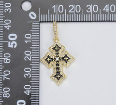 18K Gold Filled Enamel Cross Charm, Small Cross Pendant for Necklace Bracelet Earring Charm Supply Religious Jewelry, 30x15mm, CP926