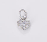 24K Gold Filled Small Heart Charm Pendant CZ Micro Pave, Heart Charm, Heart Pendant, Heart Necklace, Cubic Zirconia, 9x6mm, CP936