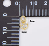 24K Gold Filled Small Heart Charm Pendant CZ Micro Pave, Heart Charm, Heart Pendant, Heart Necklace, Cubic Zirconia, 9x6mm, CP936