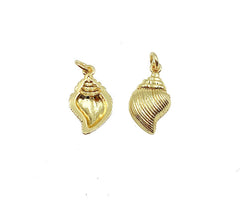 24K Gold Filled Hermit Crab Shell Charm, Gold Plated Charm, Seashell Charm, Sea Shell Necklace, Shell Pendant, Shell Charm, 20x10mm, CP944