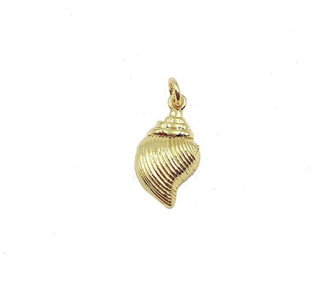 24K Gold Filled Hermit Crab Shell Charm, Gold Plated Charm, Seashell Charm, Sea Shell Necklace, Shell Pendant, Shell Charm, 20x10mm, CP944