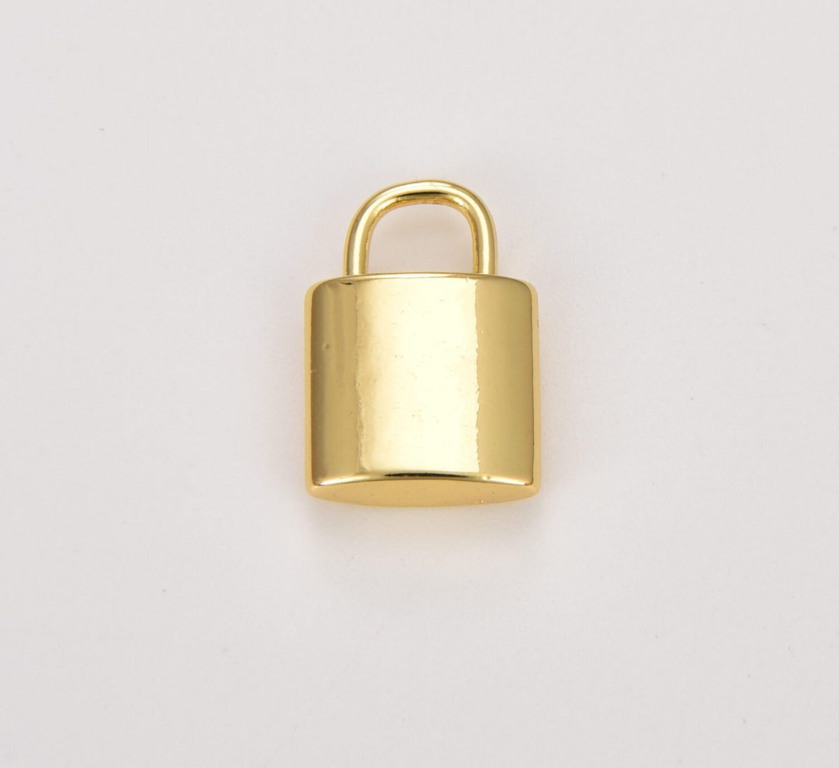 24K Gold Filled Padlock Charm Pendant, Lock Charm, Padlock Necklace, Charm Bracelet, Padlock Gold and Rhodium Plated Charm Pendant, 17x11mm, CP961