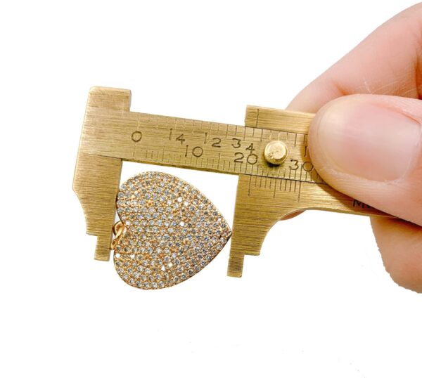 14K Gold Filled Pave CZ Heart Charm, CP968