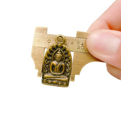 24K Gold Antique Buddha Brass Charm Pendant, Sitting Buddha Charm, Antique Buddha Charm, Rustic Buddha, Sitting Buddha, Buddha Necklace, 32x18mm, CP980