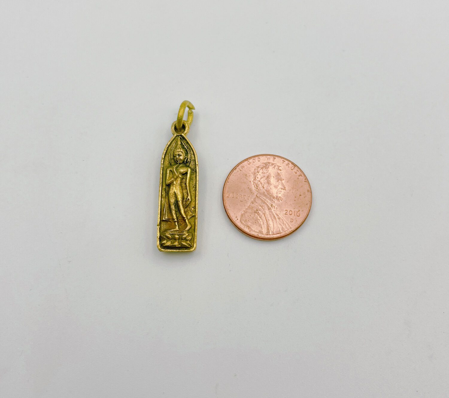 24K Gold Antique Rustic Thailand Buddha Brass Charm, Buddha Brass Pendant, Buddha Charm, Antique Buddha for Necklace Bracelet Jewelry Making Supply, CP981