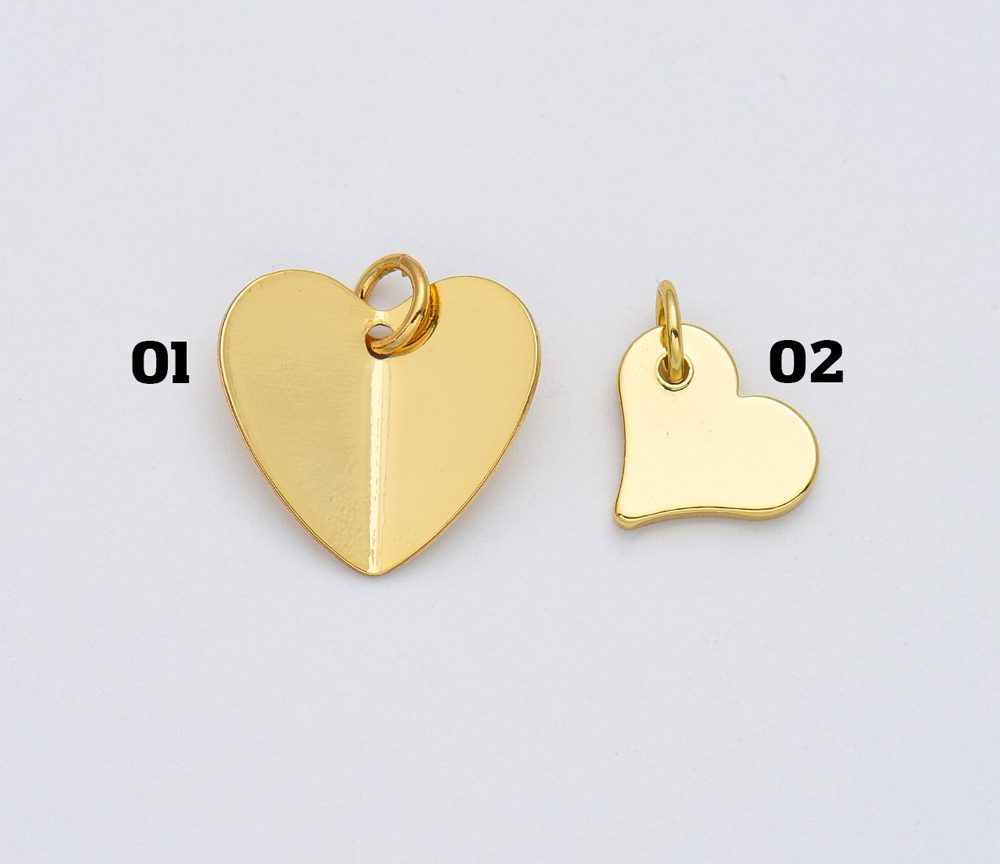 18K Gold Filled Dainty Small Heart Charm Pendant for Necklace Bracelet Earrings Jewelry Making Supply, Add-On Charm, Gift for Her, CP_Batch89