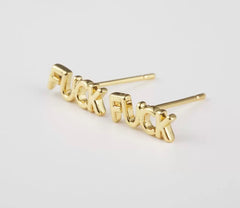 18K Gold Filled “FUCK” Stud Earrings, F Word Earrings, ER277