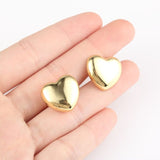 18K Gold Filled Heart Stud Earrings, Heart Dome Earrings, Minimalist Earrings, Wedding Earrings, Everyday Earrings, Gift for Her, 1PC, ER288