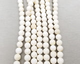 White Round Shell Faceted Beads, GRN055