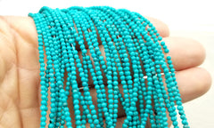 Natural Mint Blue Turquoise Beads Grade AAA Round Loose Beads, Full Strand Round 15.5 inches, 2mm, GRN110