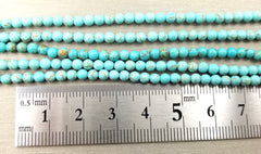 Natural Turquoise Beads Grade AAA Round Loose Beads, Full Strand Round 15.5 inches, 3mm, GRN113