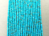 Natural Faceted Rondelle Turquoise Beads GRN117
