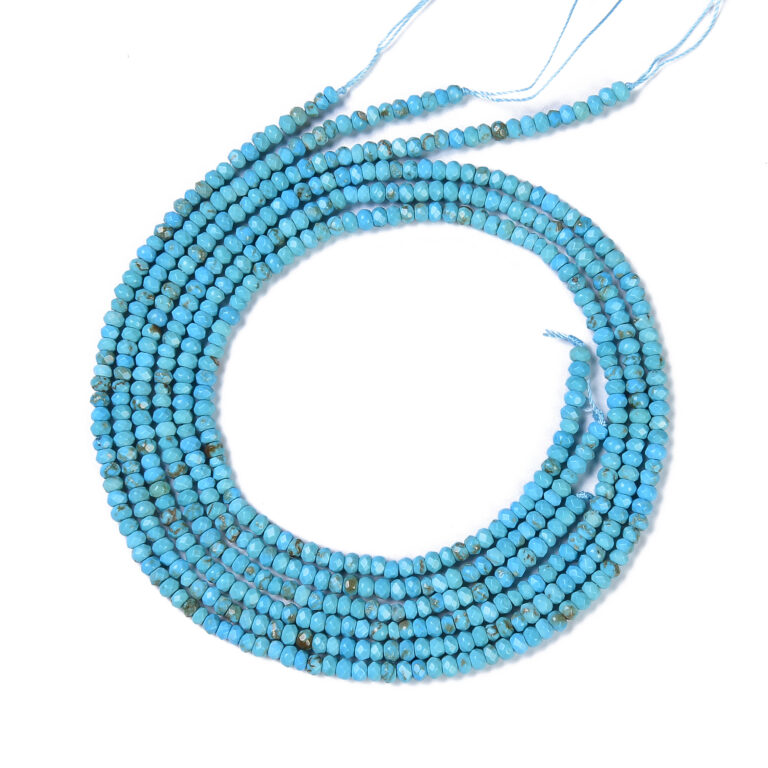 Natural Faceted Rondelle Turquoise Beads GRN117