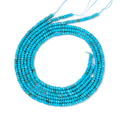 Natural Faceted Rondelle Turquoise Beads GRN117