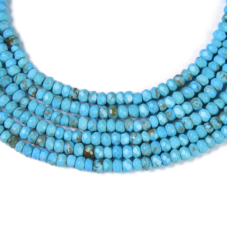 Natural Faceted Rondelle Turquoise Beads GRN117