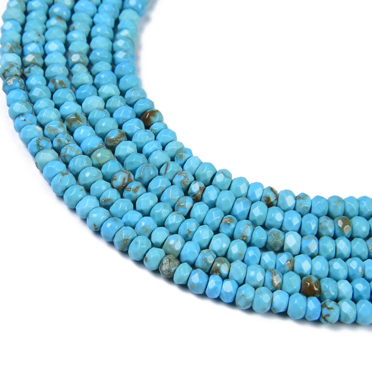 Natural Faceted Rondelle Turquoise Beads GRN117