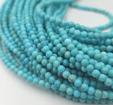 3MM Natural Turquoise Smooth Round Beads Grade AAA Round Loose Beads, Full Strand Round 15.5 inches, GRN118