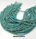 4MM Natural Turquoise Roundelle Beads Grade AAA Round Loose Beads, Full Strand Round 15.5 inches, GRN120
