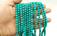 Natural Turquoise Smooth Round Beads Grade AAA Round Loose Beads, Full Strand Round 15.5 inches, 4mm, 6mm, 8mm, 10mm, 12mm, GRN133