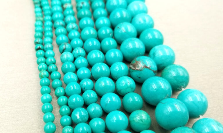 Natural Turquoise Smooth Round Beads Grade AAA Round Loose Beads, Full Strand Round 15.5 inches, 4mm, 6mm, 8mm, 10mm, 12mm, GRN133