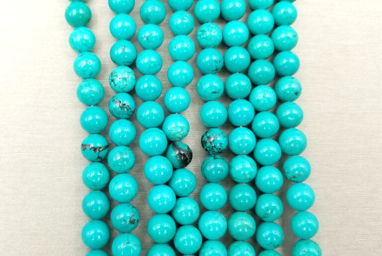 Natural Turquoise Smooth Round Beads Grade AAA Round Loose Beads, Full Strand Round 15.5 inches, 4mm, 6mm, 8mm, 10mm, 12mm, GRN133