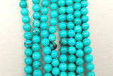 Natural Turquoise Smooth Round Beads Grade AAA Round Loose Beads, Full Strand Round 15.5 inches, 4mm, 6mm, 8mm, 10mm, 12mm, GRN133