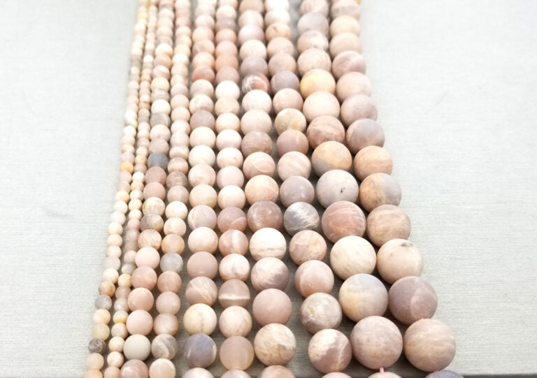 Moonstone, Moonstone Beads, Matte Moonstone, Moonstone Jewelry, Gemstone Beads, Full Strand 15.5″, 4mm, 6mm, 8mm, 10mm, 12mm, GRN161