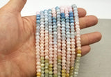 Morganite Bead Hand Cut Rondelle Faceted Gemstone Beads, Morganite Beads, Morganite Gemstone, Full Strand 15.5 inches, GRN173