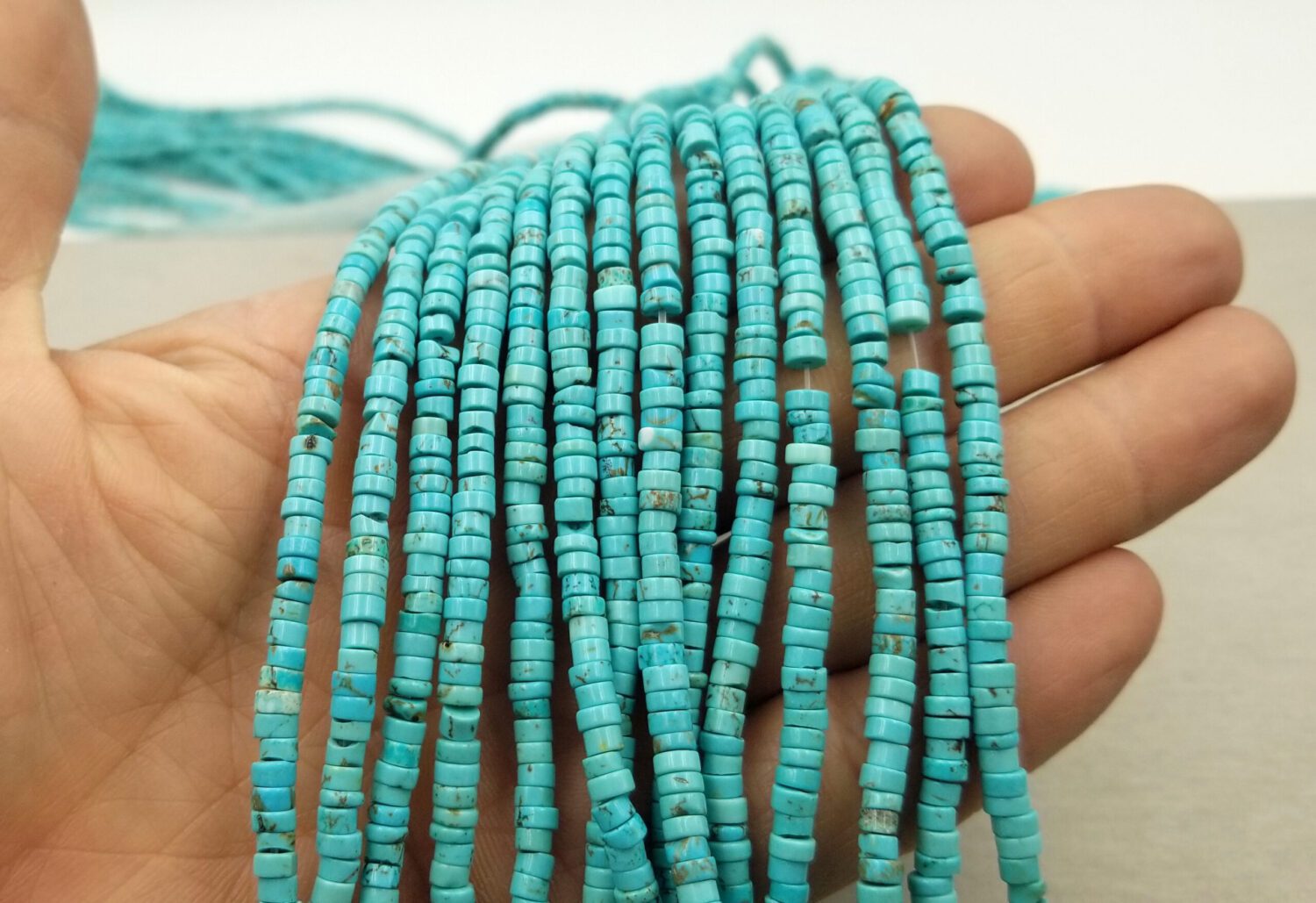 Blue Turquoise Heishi Gemstone Beads, GRN183